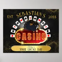 Man Cave Decor Game Poker Room Custom Casino Sign