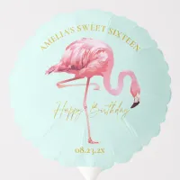 Tropical Flamingo Sweet 16 Happy Birthday ID922 Balloon