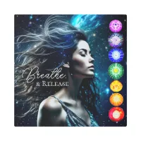 Breathe and Release | Beautiful Ethereal Woman Metal Print