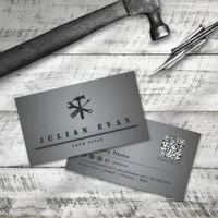 Modern Professional Black Metal Handyman Tool Business Card