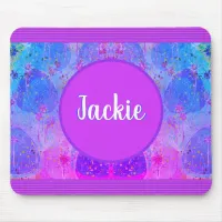 Pink and Purple Acrylic Oil Abstract Art Mouse Pad