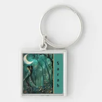 Enchanted Forest Maiden Silver Colored Keychain 