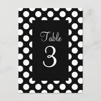 White Polka Dot Table Number