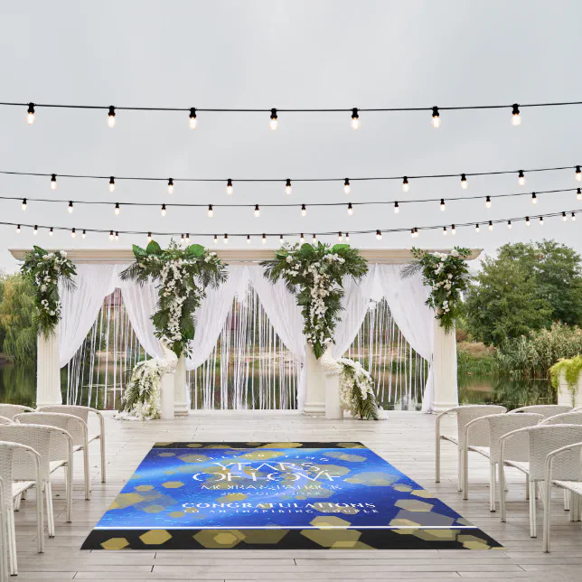 Elegant 9th Lapis Lazuli Wedding Anniversary Outdoor Rug