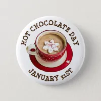 Hot Chocolate Day January 31st Holidays Button