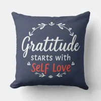 Gratitude & Self Love Quote Throw Pillow