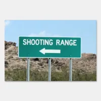 Turn Left to Shooting Range Sign