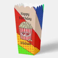 Retro Pop Art Popcorn Personalized Birthday Favor Boxes