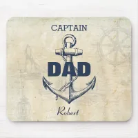 Personalized Nautical Anchor Captain Dad Mouse Pad