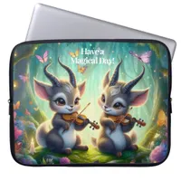 Cute Saolas Playing Violas in a Magical Forest Laptop Sleeve