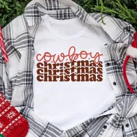 Cowboy Christmas Retro Groovy Christmas Holidays Tri-Blend Shirt