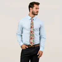 Whimsical Rose Pattern Neck Tie