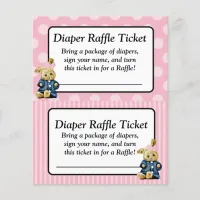 Pink Bunny Pink Coral Baby Shower Raffle Ticket Flyer