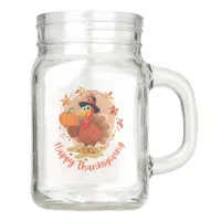 Happy Thanksgiving Typography Mason Jar