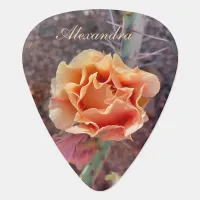 Pretty Peach Prickly Pear Flower Guitar Pick