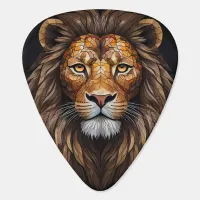 Lions head with mosaic stained glass effect guitar pick