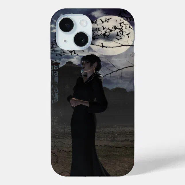 Spooky Dark Fairy in Moonlight iPhone 15 Case