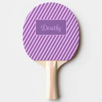 Pastel Personalized Pink and Lavender Striped  Ping Pong Paddle