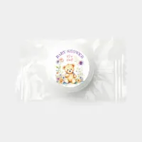 Teddy Bear in Flowers Girl's Baby Shower Life Saver&#174; Mints