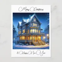 Merry Christmas and Happy New Year Personalized Postcard