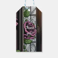 Purple roses by the window - gothic style gift tags