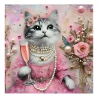 Adorable Cat in a Pink Dress With Pearls  Acrylic Print