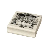 Personalized Christmas "Cheers" Rubber Stamp