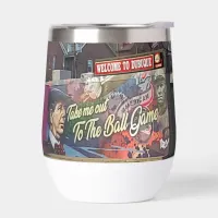 Welcome to Dubuque, Iowa Sign with American Flags Thermal Wine Tumbler
