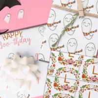 Happy Boo-thday Ghosts Wrapping Paper Sheets