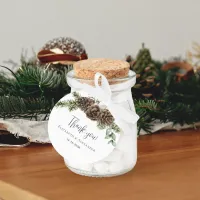 Rustic Pine Cone Greenery Winter Wedding Favor Tags