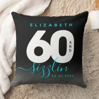 Modern Girly Ice Blue 60 and Sizzling Throw Pillow