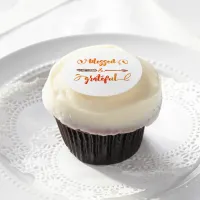 blessed and grateful thanksgiving edible frosting rounds