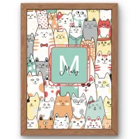 Sister Birthday Cat Kitties Name Monogram Kids Photo Print