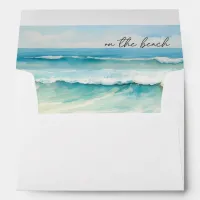 Summer Beach Ocean Wedding Personalizable  Envelope