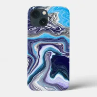 Blue Marble Fluid Art  iPhone 13 Mini Case