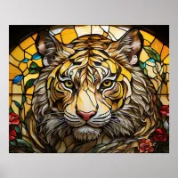*~* AP68 Fantasy Bold 5:4 TIGER Stained Glass Poster