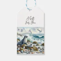 Wildlife Animal Mother and Baby Seal Coastal Gift Tags