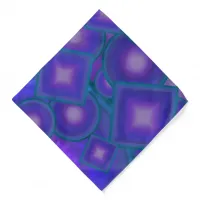 Geometric Harmony in Blues and Purples Bandana