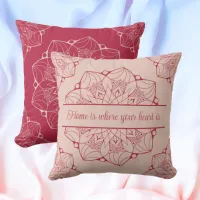 Viva Magenta & Pale Dogwood Mandala Personalized Throw Pillow