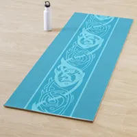 Celtic Knotwork Fish in Blue Yoga Mat