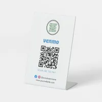 Venmo QR Code Payment | Scan to Pay Business Logo Pedestal Sign