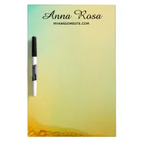 *~* Gold Yellow Turquoise Abstract Watercolor Dry Erase Board