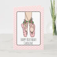 Personalized Ballet Slippers Ballerina Birthday Card