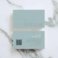 Simply Chic Wedding Website Dusty Teal ID1046 Enclosure Card