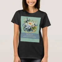 Water Lily Green Plant Bloom Flower Pretty Elegant T-Shirt