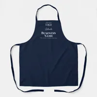 Custom Name Elegant Professional Navy Blue Staff Apron