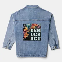 Groovy Retro Colorful Statement Politics Democracy Denim Jacket