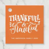 Thanksgiving Thankful & Grateful Fall Harvest Favor Tags