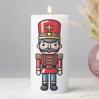 Christmas Nutcracker Soldier Xmas Happy Holidays Pillar Candle