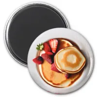 Pancakes with Strawberries Food Magnet